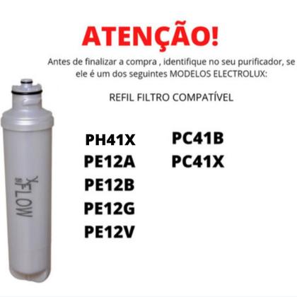 Imagem de Refil Filtro Vela Purificador Electrolux PH41, PE12A, PE12B, PE12G, PE12V, PC41B e PC41X Pure 4x Compatível Kit 3 WFS