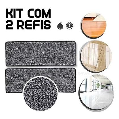 Imagem de Refil Flat Mop Kit Com 2 Unidades Para Esfregão Rodo Vassoura Magica