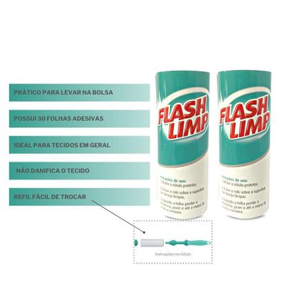 Imagem de Refil Para MIni Rolo Adesivo 30 Folhas Flash Limp 2 Peças