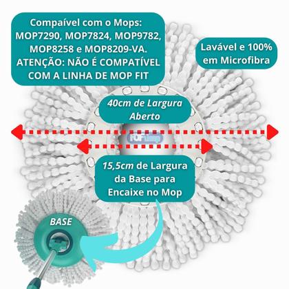 Imagem de Refil Para Mop Giratorio Pró Flash Limp 100% Em Microfibra