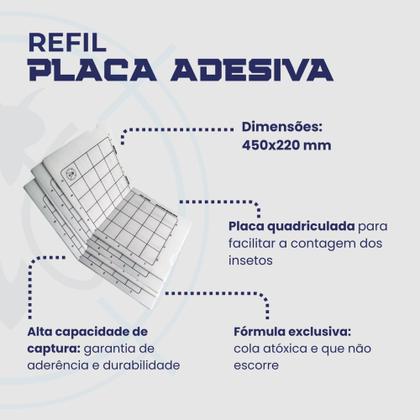 Imagem de Refil Placa Adesiva 450x220 mm para Armadilha Luminosa Kit 5 Unidades