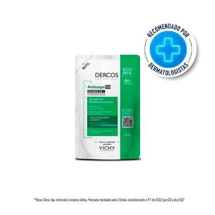 Imagem de Refil Shampoo Anticaspa DS Vichy Dercos Cabelos Normais e Oleosos 200g