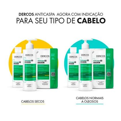 Imagem de Refil Shampoo Anticaspa DS Vichy Dercos Cabelos Normais e Oleosos 200g