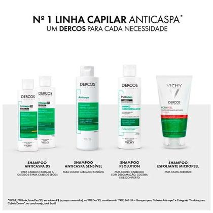 Imagem de Refil Shampoo Anticaspa DS Vichy Dercos Cabelos Normais e Oleosos 200g