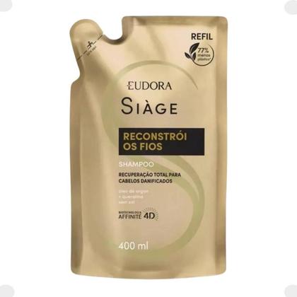 Imagem de Refil Shampoo Eudora Siàge Reconstrói Os Fios 400Ml