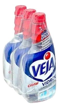 Imagem de Refil Veja Vidrex Cristal 500ml Limpa-vidros Vidro Kit Com 3