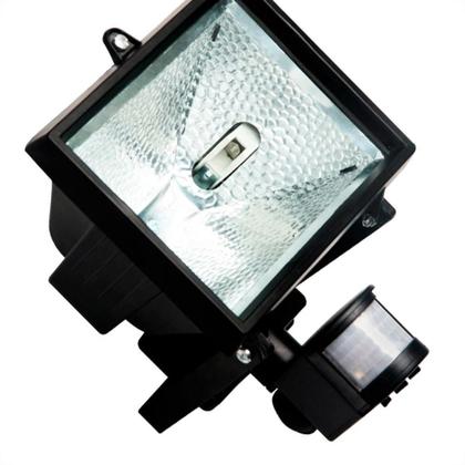 Imagem de Refletor Brasfort Com Sensor Halogena 500W Preto 8903