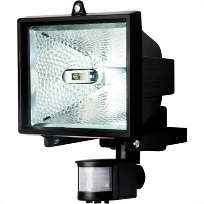 Imagem de Refletor Brasfort Com Sensor Halogena 500W Preto 8903