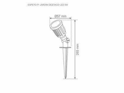 Imagem de Refletor Espeto P/ Jardim LED Taschibra Destaco 5W Preto