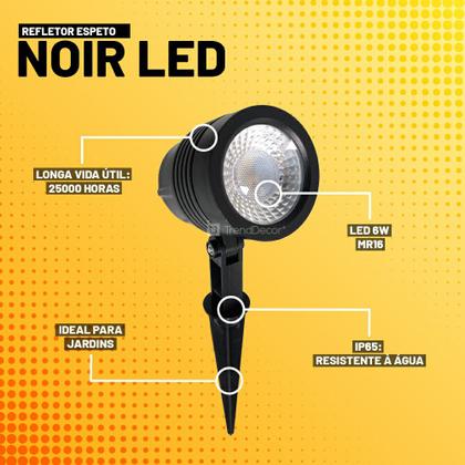 Refletor Espeto Taschibra Noir 6W MR16 Preto Imagem de Refletor Espeto Taschibra Noir 6W MR16 Preto