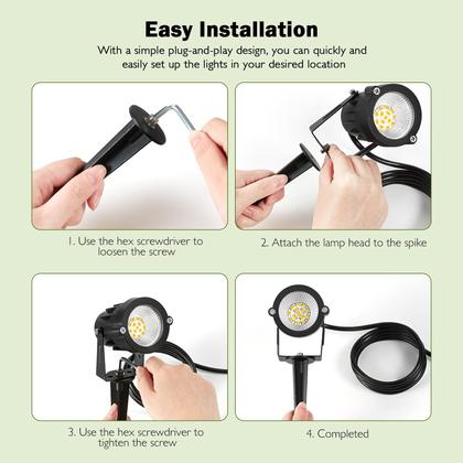 Imagem de Refletor externo REEGOLD 10W Warm White 2700K IP65 120V, pacote com 4