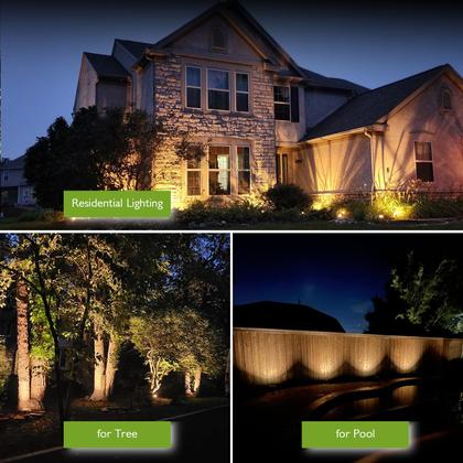 Imagem de Refletor externo REEGOLD 10W Warm White 2700K IP65 120V, pacote com 4