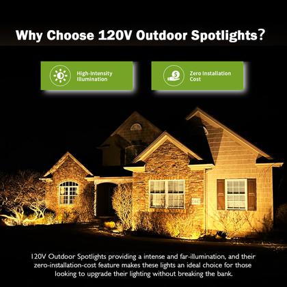 Imagem de Refletor externo REEGOLD 10W Warm White 2700K IP65 120V, pacote com 4