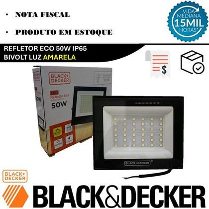 Imagem de Refletor Holofote Eco Led 50w Luz Quente 3000K Amarelo IP65