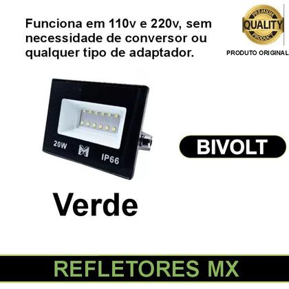 Imagem de Refletor holofote LED 20w Verde Bivolt para Jardim Decoração Paisagismo Ambiente Interno e Externo a prova d'água