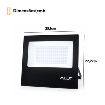 Imagem de Refletor Led 100w 6500k Branco Frio 110v/220v Bivolt a prova d'água Cod: ALUT000701 Alut By Avant