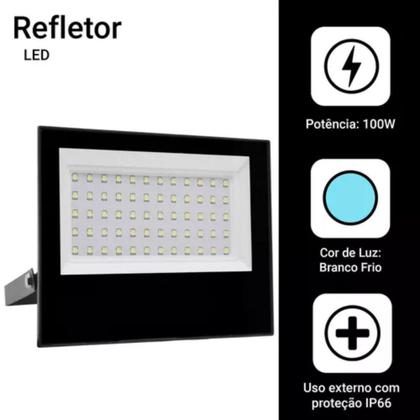 Refletor Led 200W Holofote Luminário Compacto Novo Premium - Black Watch Imagem de Refletor Led 200W Holofote Luminário Compacto Novo Premium