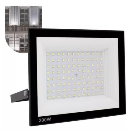 Refletor Led 200W Holofote Luminário Compacto Novo Premium - Black Watch Imagem de Refletor Led 200W Holofote Luminário Compacto Novo Premium