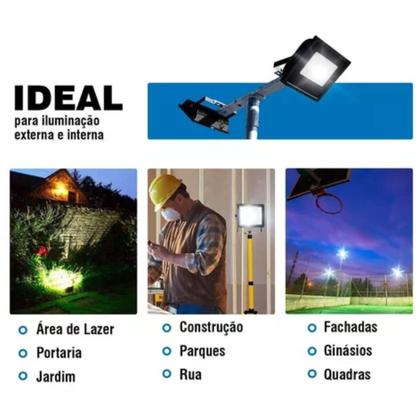 Refletor Led 200W Holofote Luminário Compacto Novo Premium - Black Watch Imagem de Refletor Led 200W Holofote Luminário Compacto Novo Premium