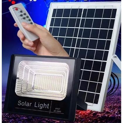 Imagem de Refletor Led 200w Ip66 + Painel Solar Com Controle Remoto