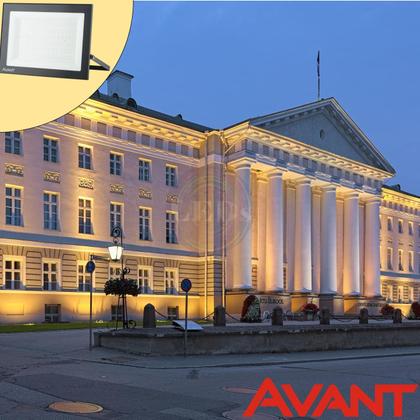 Imagem de Refletor Led 200w Slim Branco Quente 3000K Luz Amarela IP66