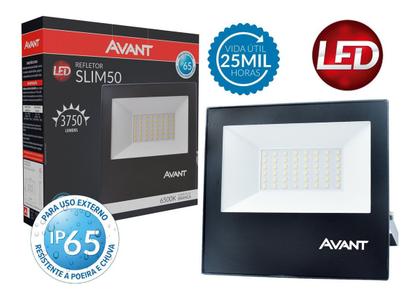 Imagem de Refletor Led 50W Holofote Externo Luz Branca Fria 6500k Ip65 Avant