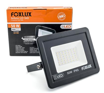 Imagem de Refletor Led 50w Preto Bivolt Foxlux 6500k Luz Fria