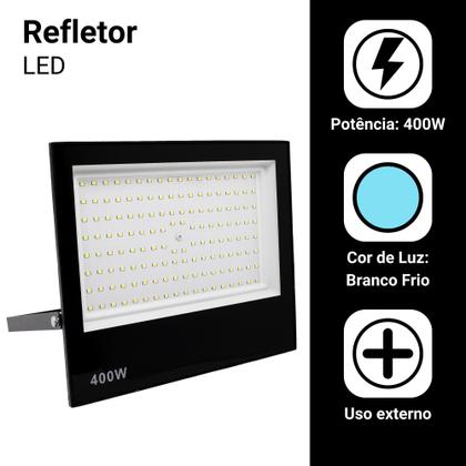 Imagem de Refletor Led Holofote 400w Ip66 Bivolt Forte Luz Branco Frio