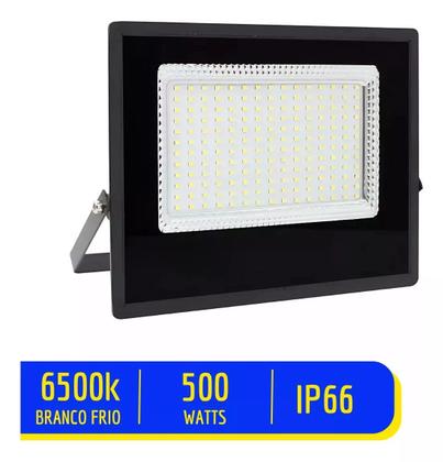 Imagem de  Refletor Led Holofote 500w Luminária 6500k Bivolt Branco Frio Ip66 A Prova D'agua