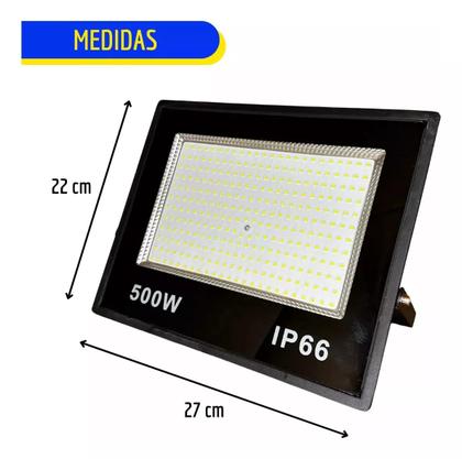 Imagem de  Refletor Led Holofote 500w Luminária 6500k Bivolt Branco Frio Ip66 A Prova D'agua