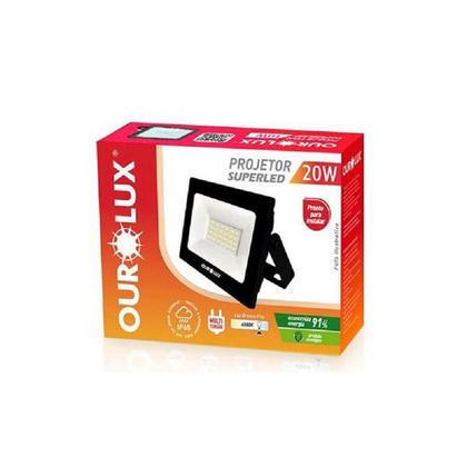 Imagem de Refletor LED SLIM IP65 20 watts Bivolt 6500k Branco Frio OUROLUX 