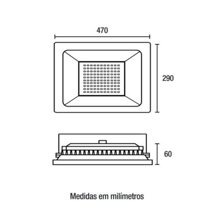 Imagem de Refletor LED Tech Alumínio 500W 6.500K Preto  Blumenau Única