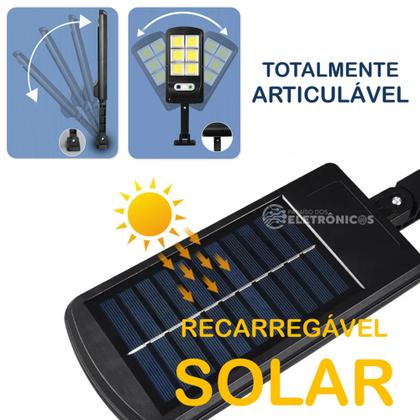 Imagem de Refletor Luminária Solar LED 200W Sem Fio Com Sensor de Presença e Controle Remoto LKY0033 DY8786