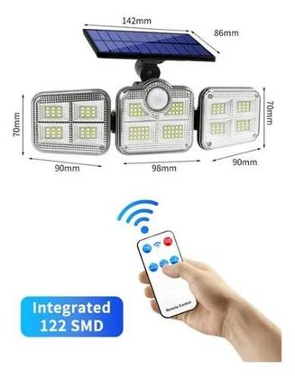 Imagem de Refletor Luminária Solar Led 3000mah Lelong Le-2230 Com Sensor E Controle