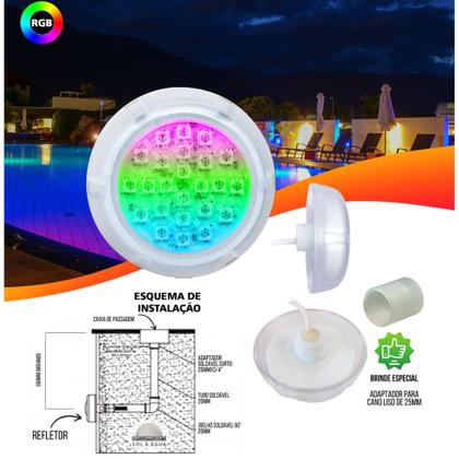 Imagem de Refletor Power Led 5W Rgb Em Policarbonato Iluminação