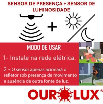 Imagem de Refletor Sensor de Presença 100W Luz Branca 6500K IP65
