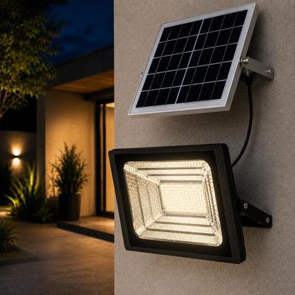 Imagem de Refletor Solar 300W LED com Controle e Placa Solar IP65