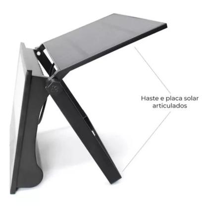 Imagem de Refletor Solar Led Holofote 200w Placa Conjugada Articulavel, refletor solar LED, iluminação externa, luz solar LED, refletor LED com controle remoto