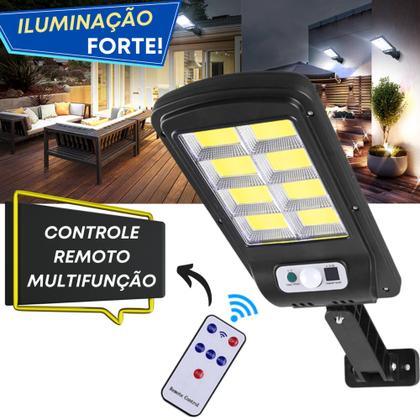 Imagem de Refletor Solar Luz Led Sensor Presença Poste Luminaria Forte Externa Jardim 200W