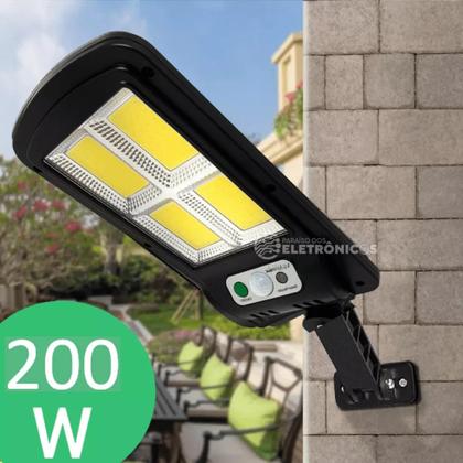 Imagem de Refletor Solar Sem Fio Sensor De Presença 200w Alta Potência Luz LED Cor Branco DY8786