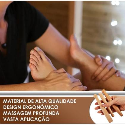 Imagem de Reflexologia, Acupuntura Bastão Madeira Podal Massagem
