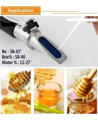 Imagem de Refratômetro Brix 58 A 90% Escala Tripla Mel Geleias Açucar
