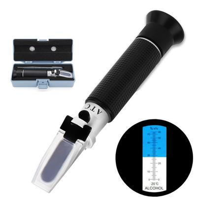 Imagem de Refratômetro Medidor Teor Álcool 0-80% Alcoômetro Bebidas
