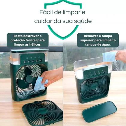 Imagem de Refresque-se com Estilo: Mini Ventilador USB Portátil com Umidificador e Luz LED.