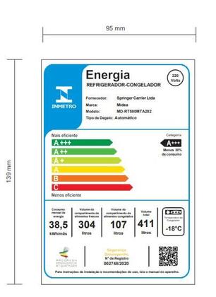 Imagem de Refrigerador 2porta frost free inox escuro 411l - 220v - midea - md-rt580mta282
