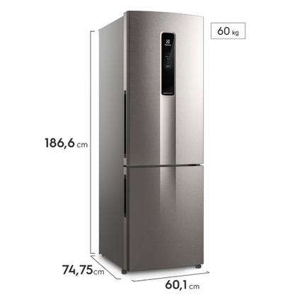 Imagem de Refrigerador Bottom Freezer Electrolux de 02 Portas Frost Free com 400 Litros Efficient Rapid Freeze Inox - IB6S