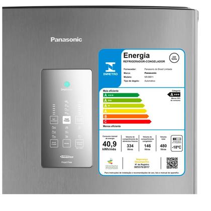 Refrigerador Bottom Freezer Inverter Panasonic de 02 Portas Frost Free com 480 Litros Aço Escovado - NR-BB71PVFX Imagem de Refrigerador Bottom Freezer Inverter Panasonic de 02 Portas Frost Free com 480 Litros Aço Escovado - NR-BB71PVFX