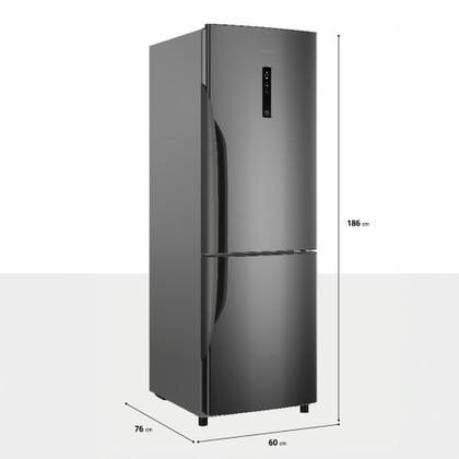 Imagem de Refrigerador Bottom Freezer Panasonic de 02 Portas Frost Free com 407 Litros, Aço Escovado - BB41