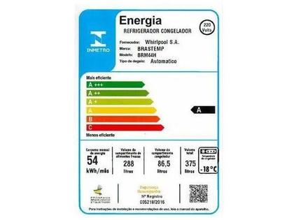 Imagem de Refrigerador Brastemp 375 L Frost Free Brm44hb Branco 220v