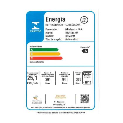 Imagem de Refrigerador Brastemp Frost Free Duplex 385 Litros Branco BRM46MB  220 Volts